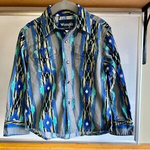 Wrangler Western Button Up Long Sleeve Shirt Children’s XS